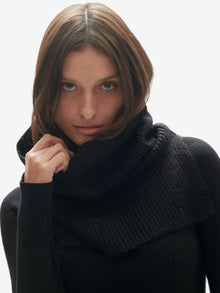 WOOL NECK GAITER - Black