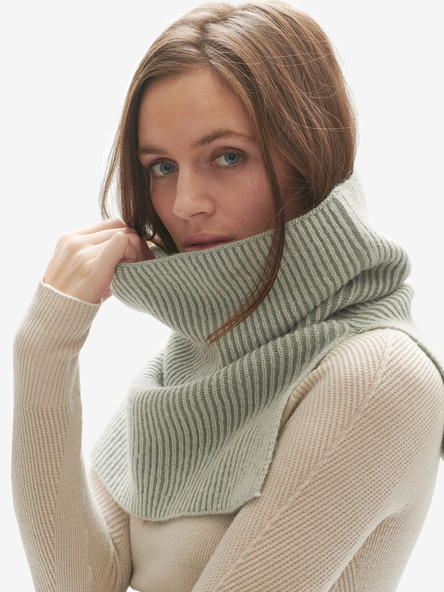 WOOL NECK GAITER - Slate Gray