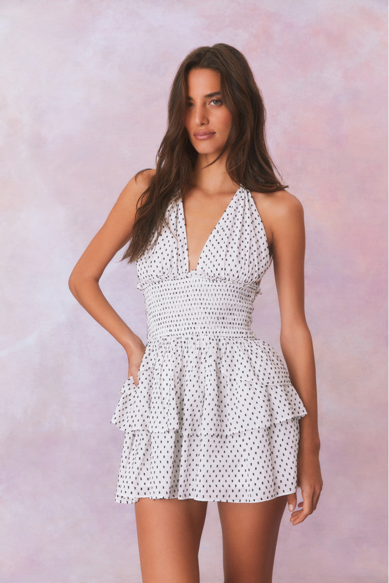 LoveShackFancy | Deanna Polka Dot Halter Mini Dress