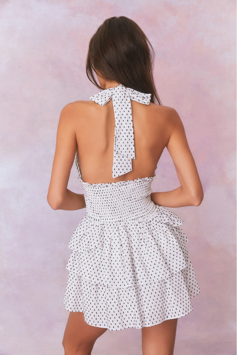 LoveShackFancy | Deanna Polka Dot Halter Mini Dress