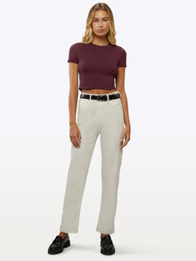 Womens | Tomboy Cropped Tee | Deep Cranberry