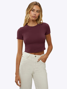 Womens | Tomboy Cropped Tee | Deep Cranberry