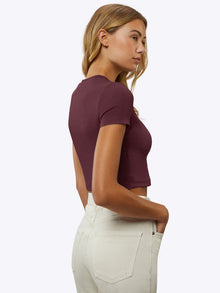 Womens | Tomboy Cropped Tee | Deep Cranberry