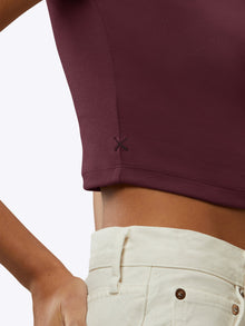 Womens | Tomboy Cropped Tee | Deep Cranberry