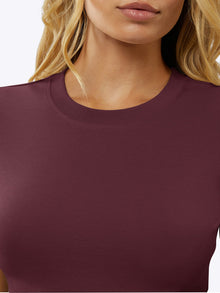Womens | Tomboy Cropped Tee | Deep Cranberry