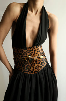 Bodice Belt Calf Hair Belt | Dark Jaguar & 24K Gold