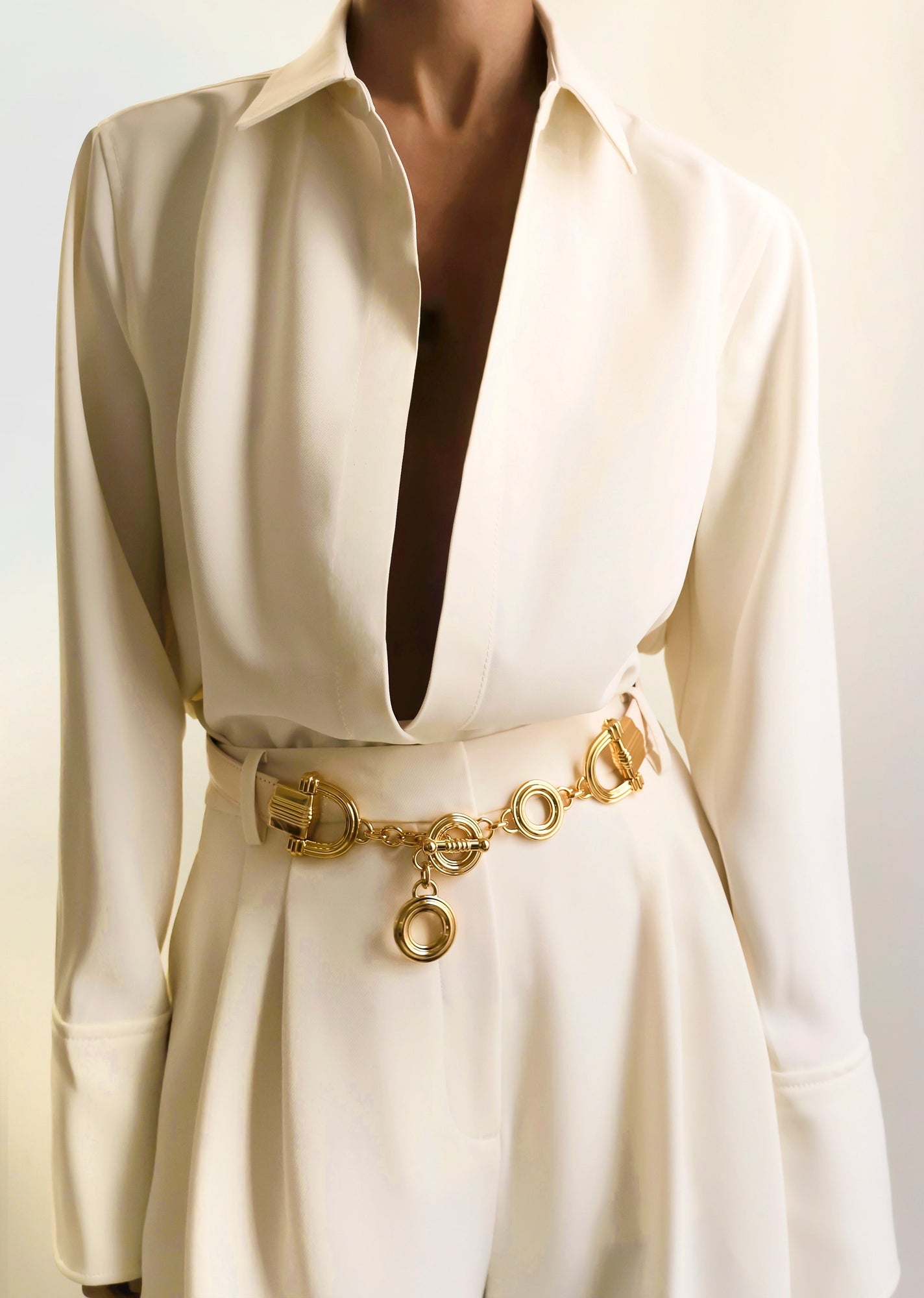 Elysees Belt | Ivory & 24K Gold