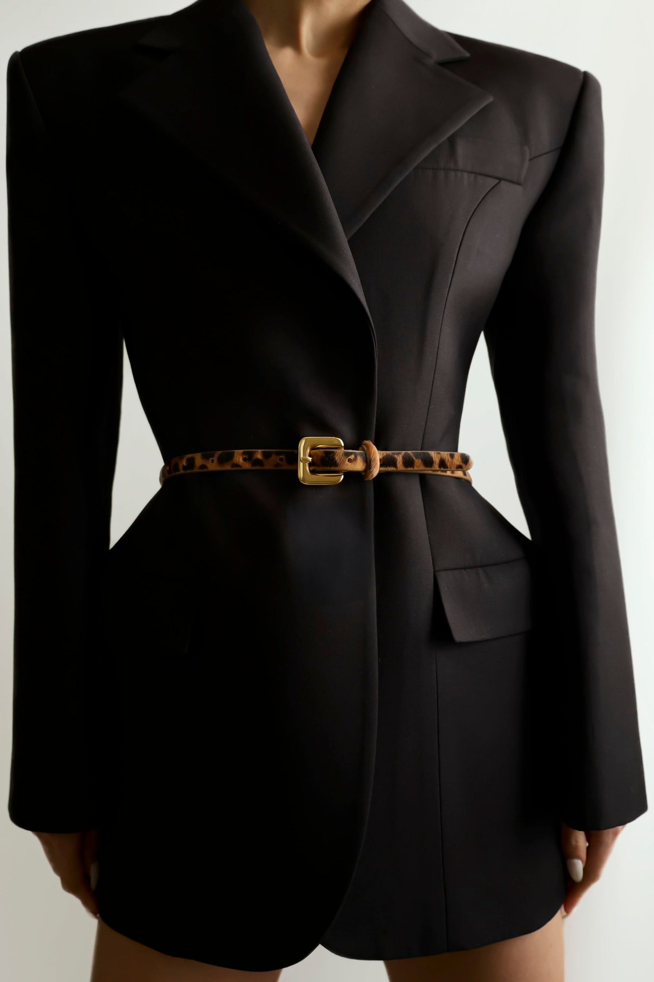 Mara Calf Hair Belt | Jaguar & 24K Gold