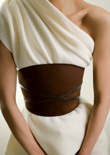 Undone Corset Suede Belt | Chocolate