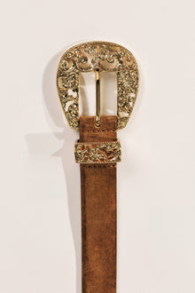 Versailles Suede Belt | Ochre & Gold