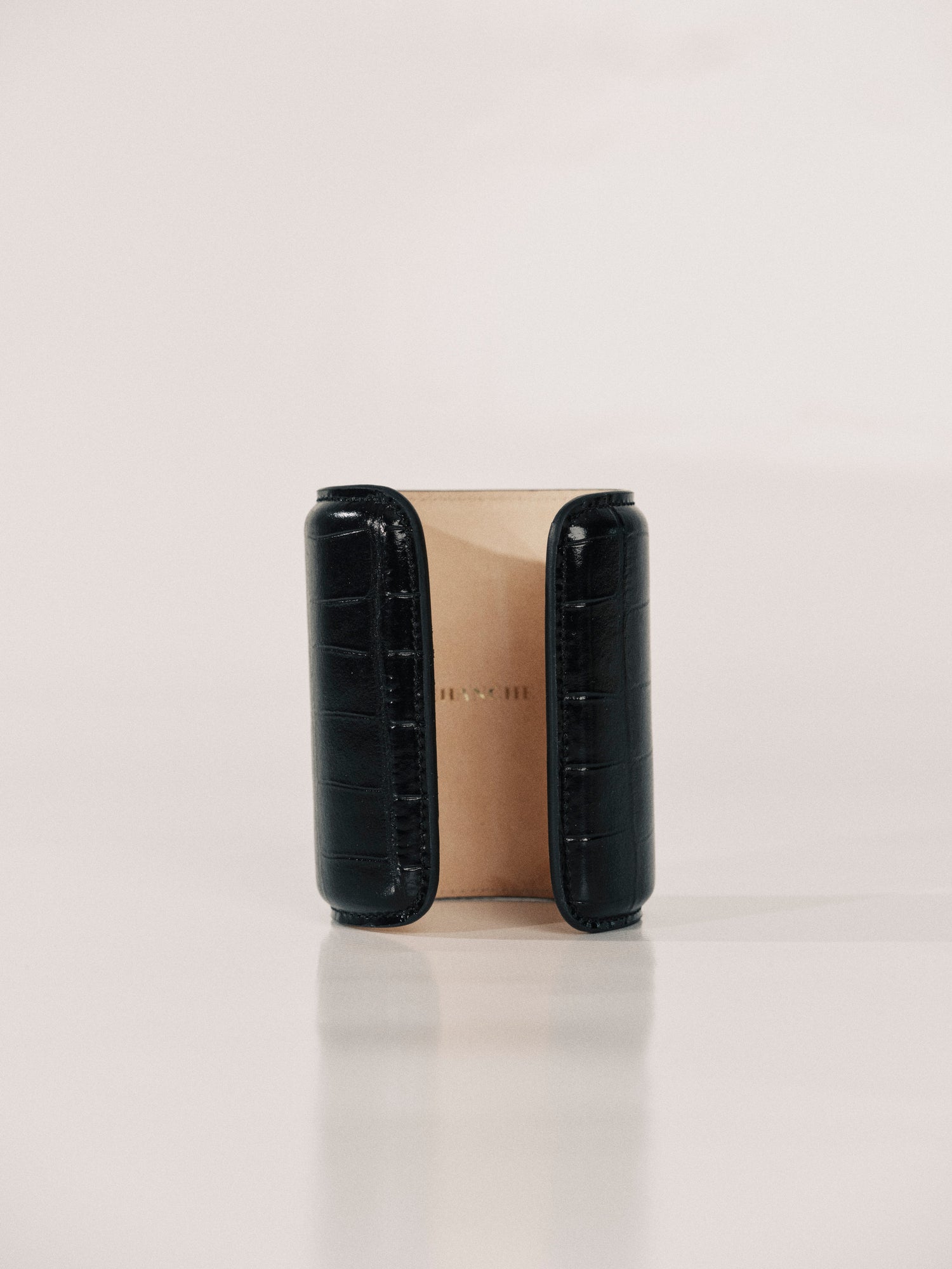 Tall Black Croco Cuff | Black Croco