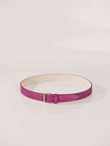 Mini Hutch Suede Belt | Magenta & 24K Gold