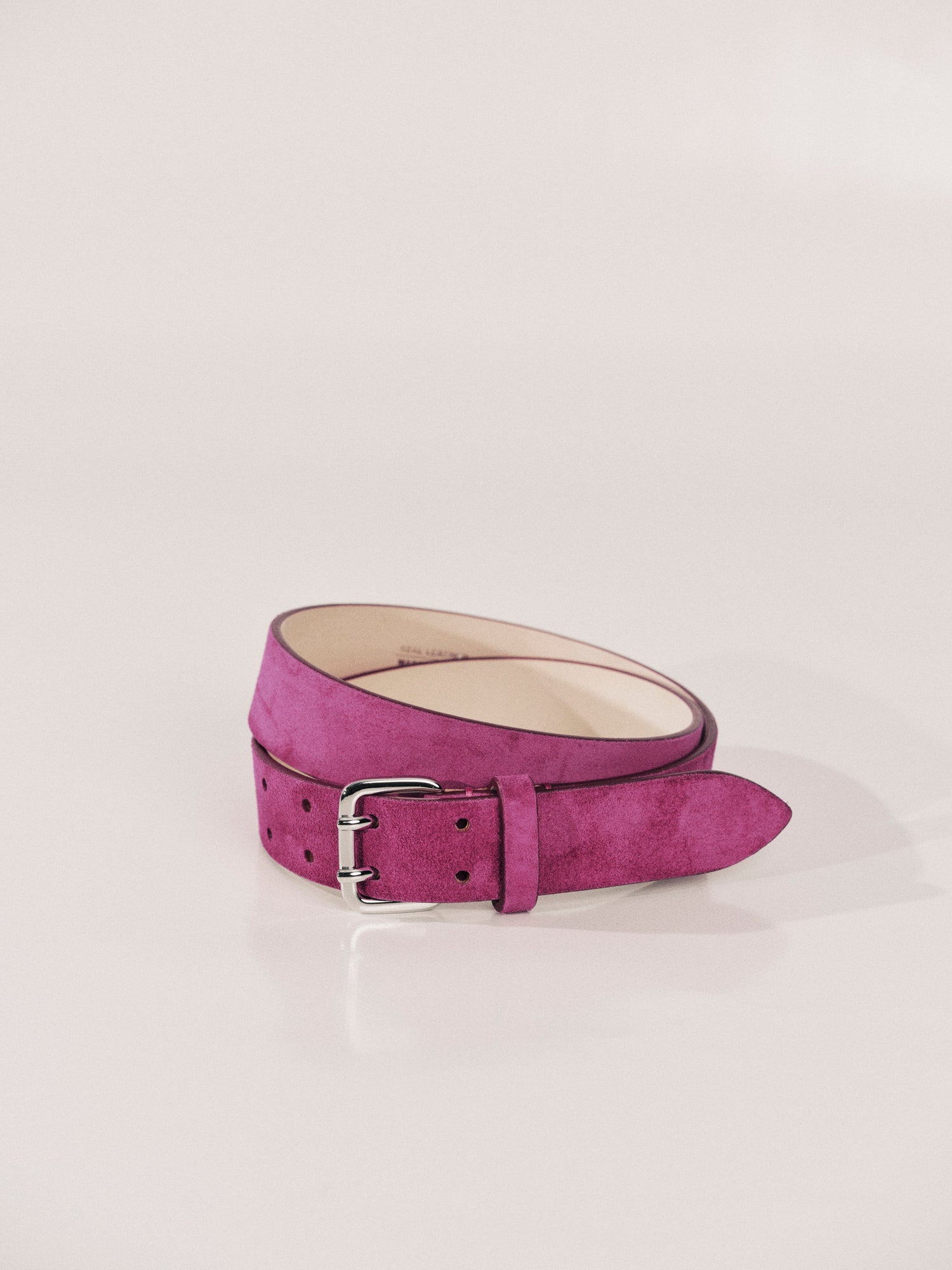 Mini Hutch Suede Belt | Magenta & Silver