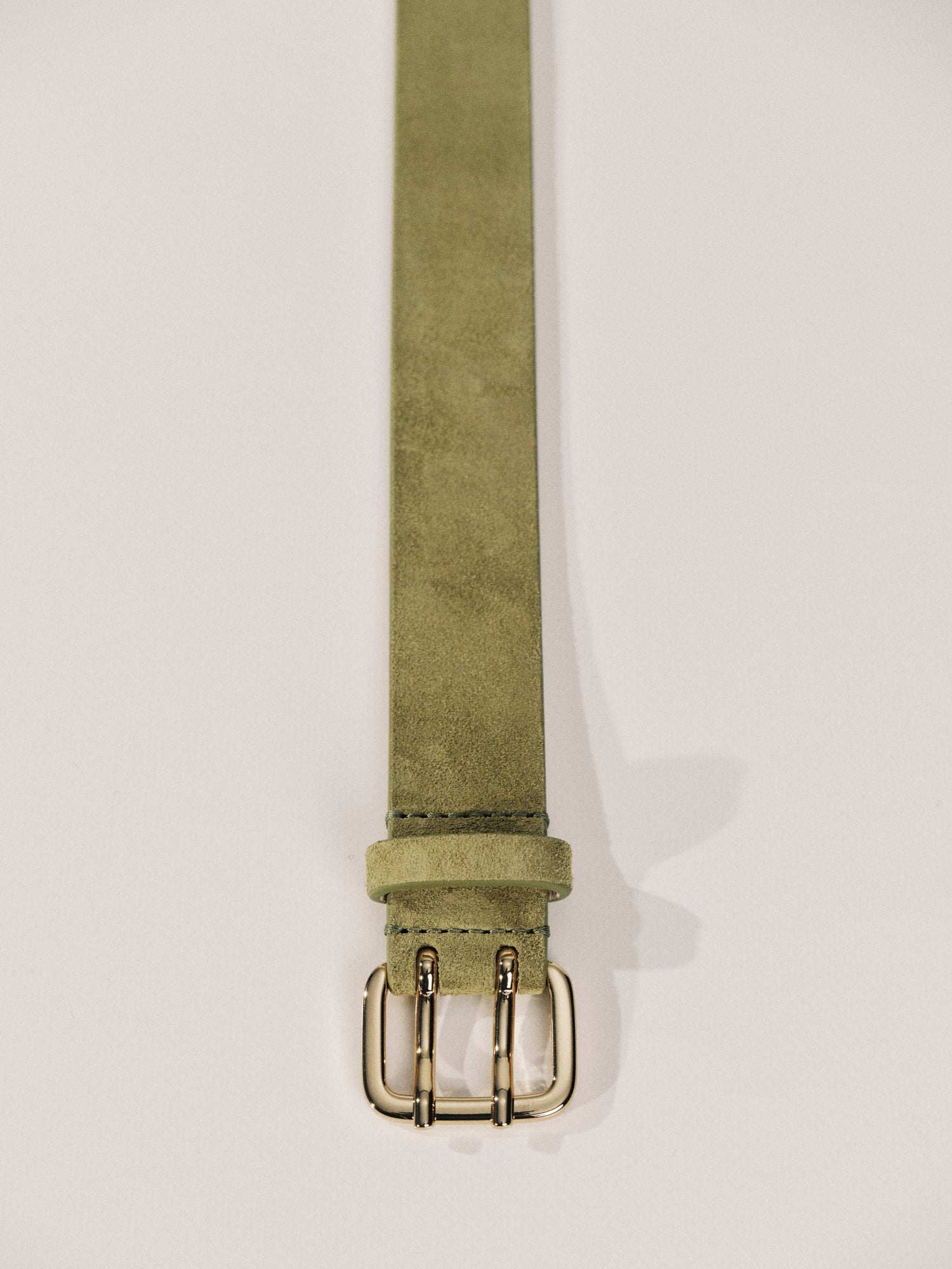 Mini Hutch Suede Belt | Moss & 24K Gold