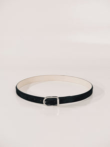 Mija Calf Hair Belt | Black & Silver