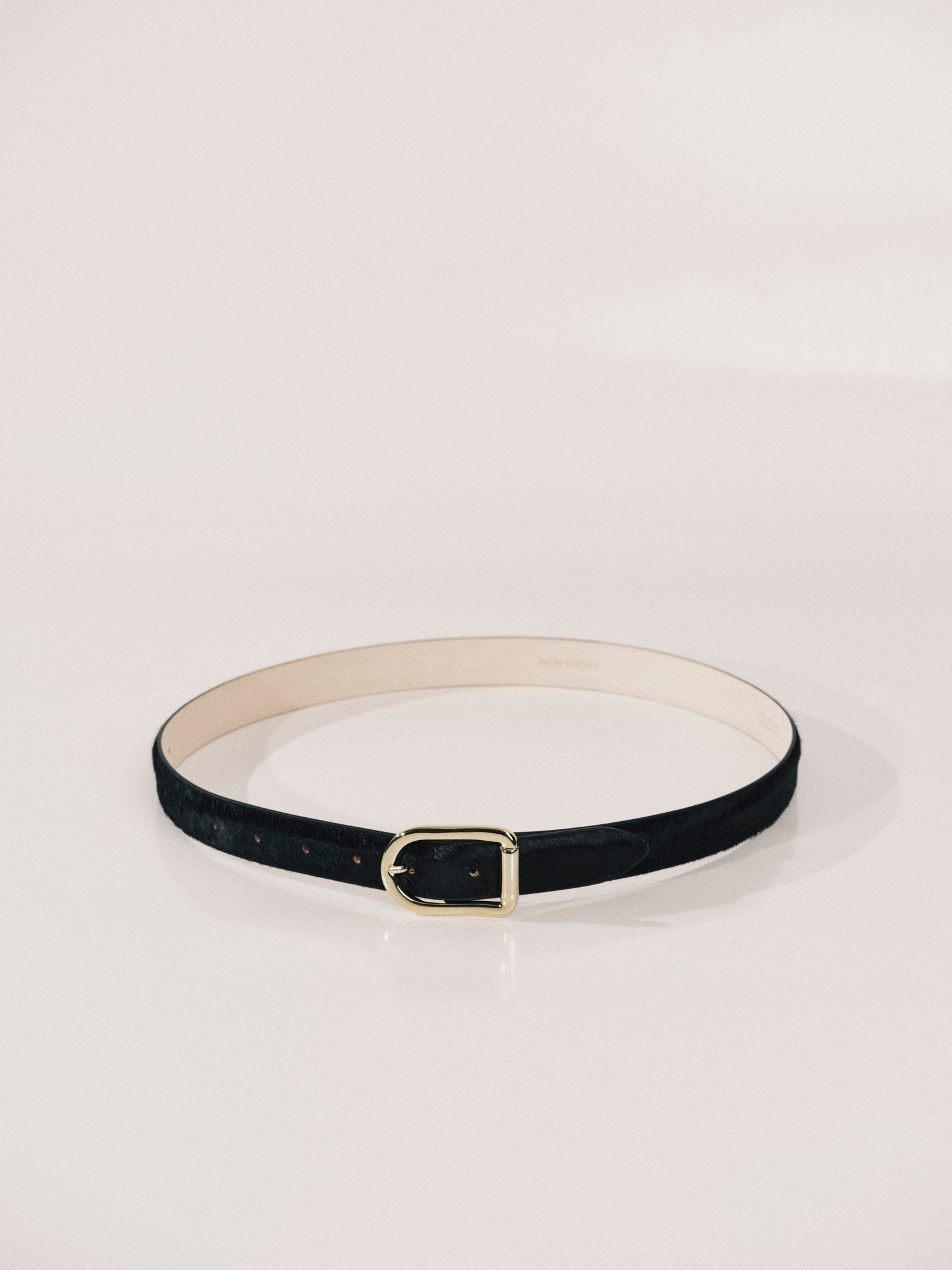 Mija Calf Hair Belt | Black & 24K Gold