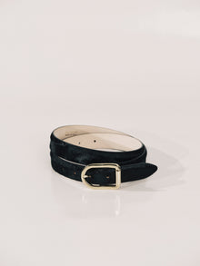 Mija Calf Hair Belt | Black & 24K Gold