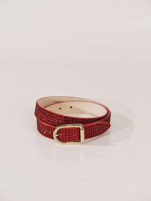 Mija Hot Fix Belt | Poppy Red & 24K Gold