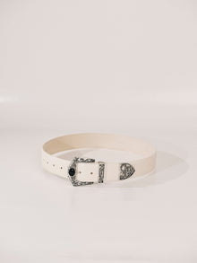 Western Inlay Belt | Ivory & Silver