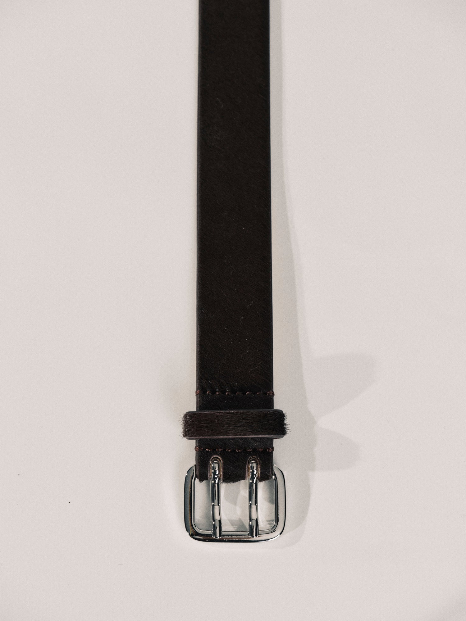 Mini Hutch Calf Hair Belt | Chocolate & Silver