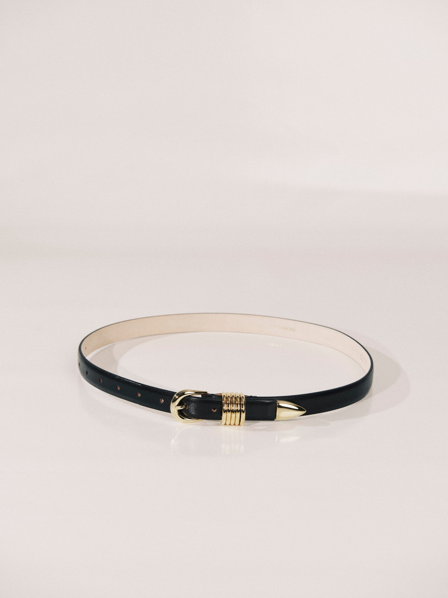 Mini Hollyhock Belt | Black & 24K Gold