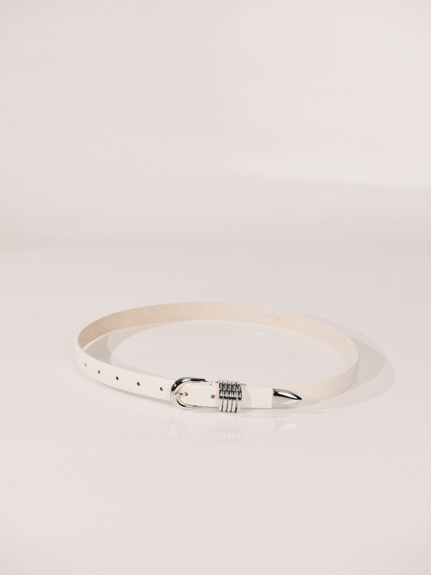 Mini Hollyhock Belt | Ivory & Silver