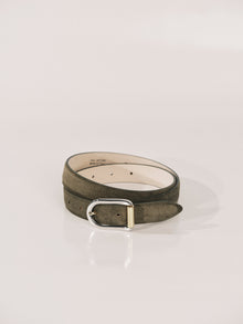 Mija Suede Belt | Olive & Silver & 24K Gold