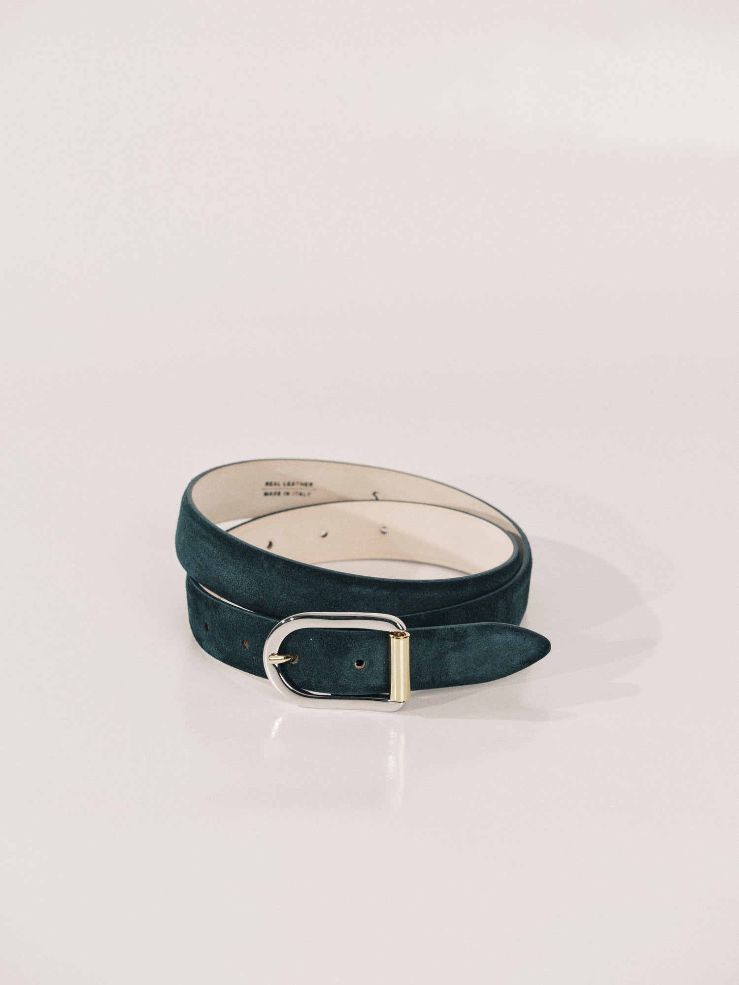 Mija Belt | Emerald Suede & Silver & 24K Gold