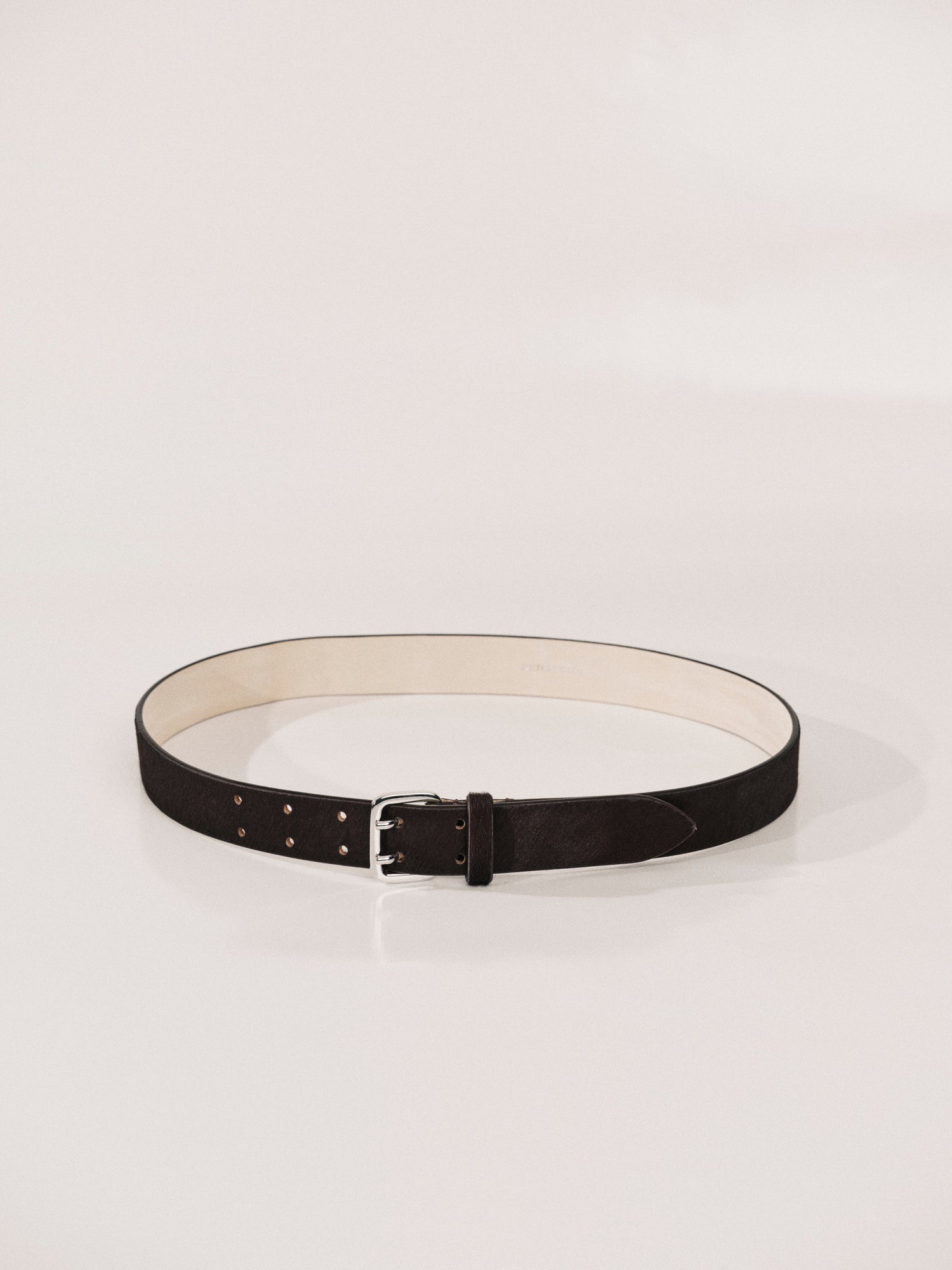 Mini Hutch Calf Hair Belt | Chocolate & Silver