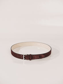 Mini Hutch Suede Belt | Garnet & Silver