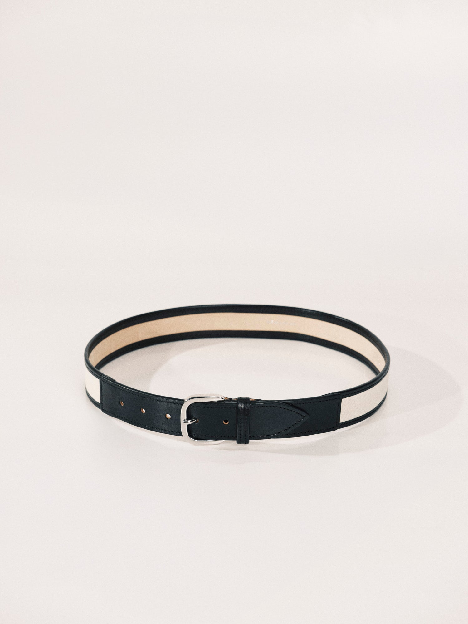 Jeanne Belt | Canvas & Black Leather Trim & Silver