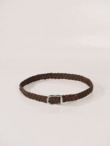 Mija Braided Belt | Mahogany & Silver