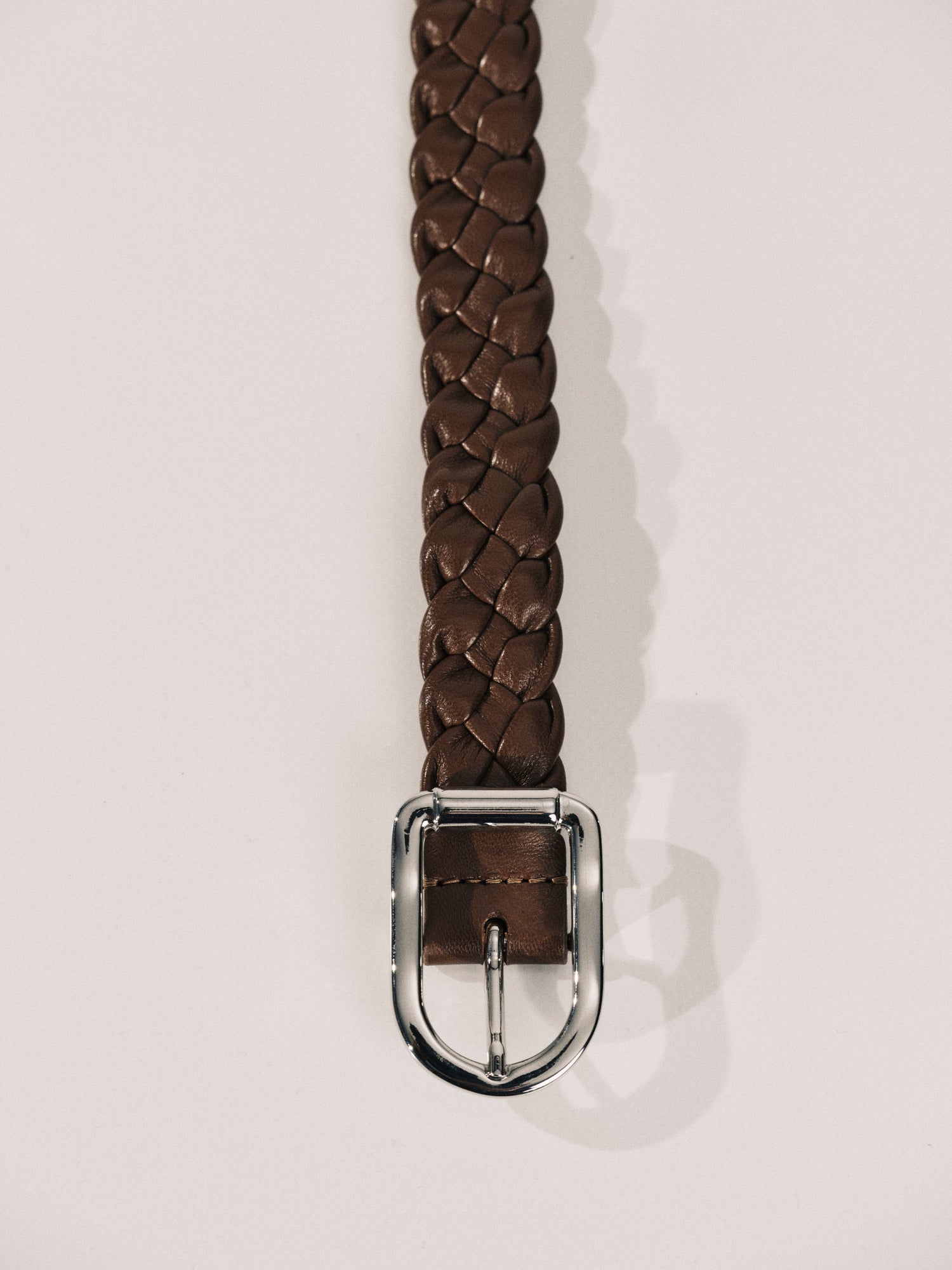Mija Braided Belt | Mahogany & Silver