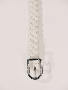 Mija Braided Belt | Ivory & Silver