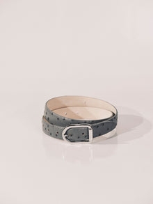 Mija Grey Ostrich Silver | Grey Ostrich & Silver
