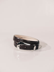 Colette Belt | Plum & Ostrich Silver