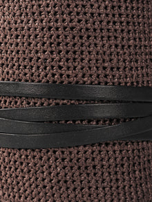 Undone Corset Belt | Chocolate Raffia & Chocolate Leather