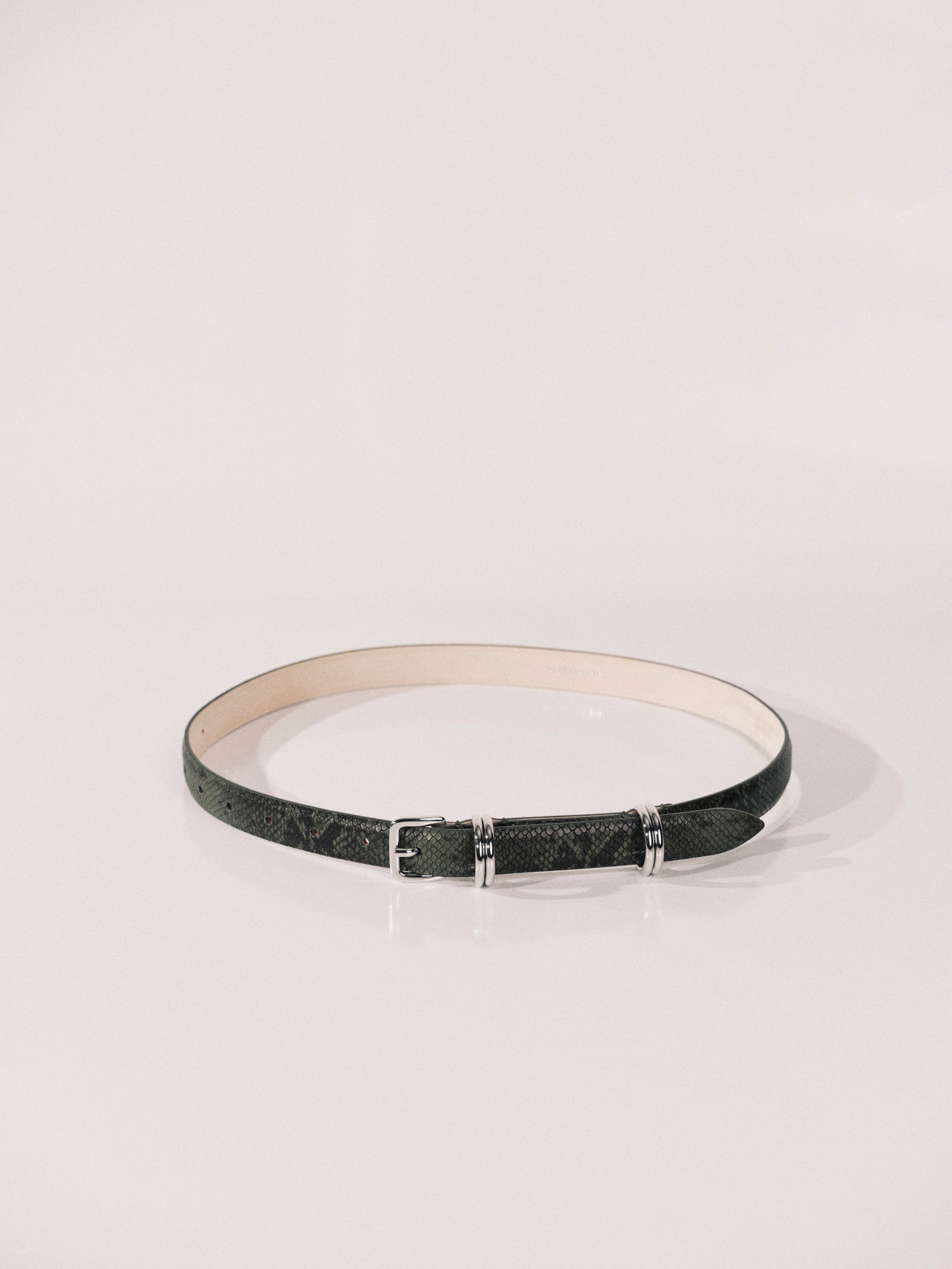 Constance Belt | Green Python & Silver