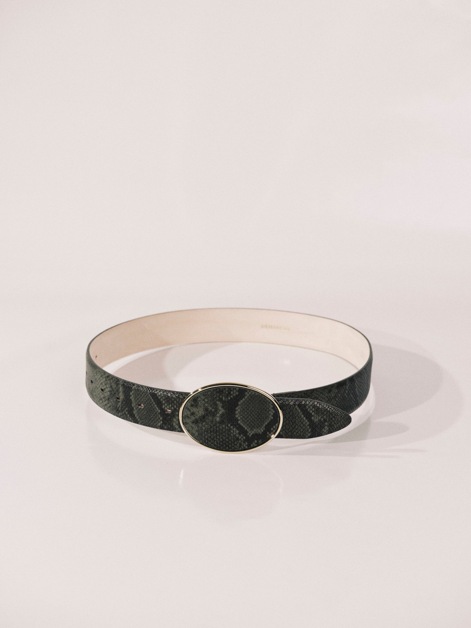 Flint Belt | Green Python & Pale Gold