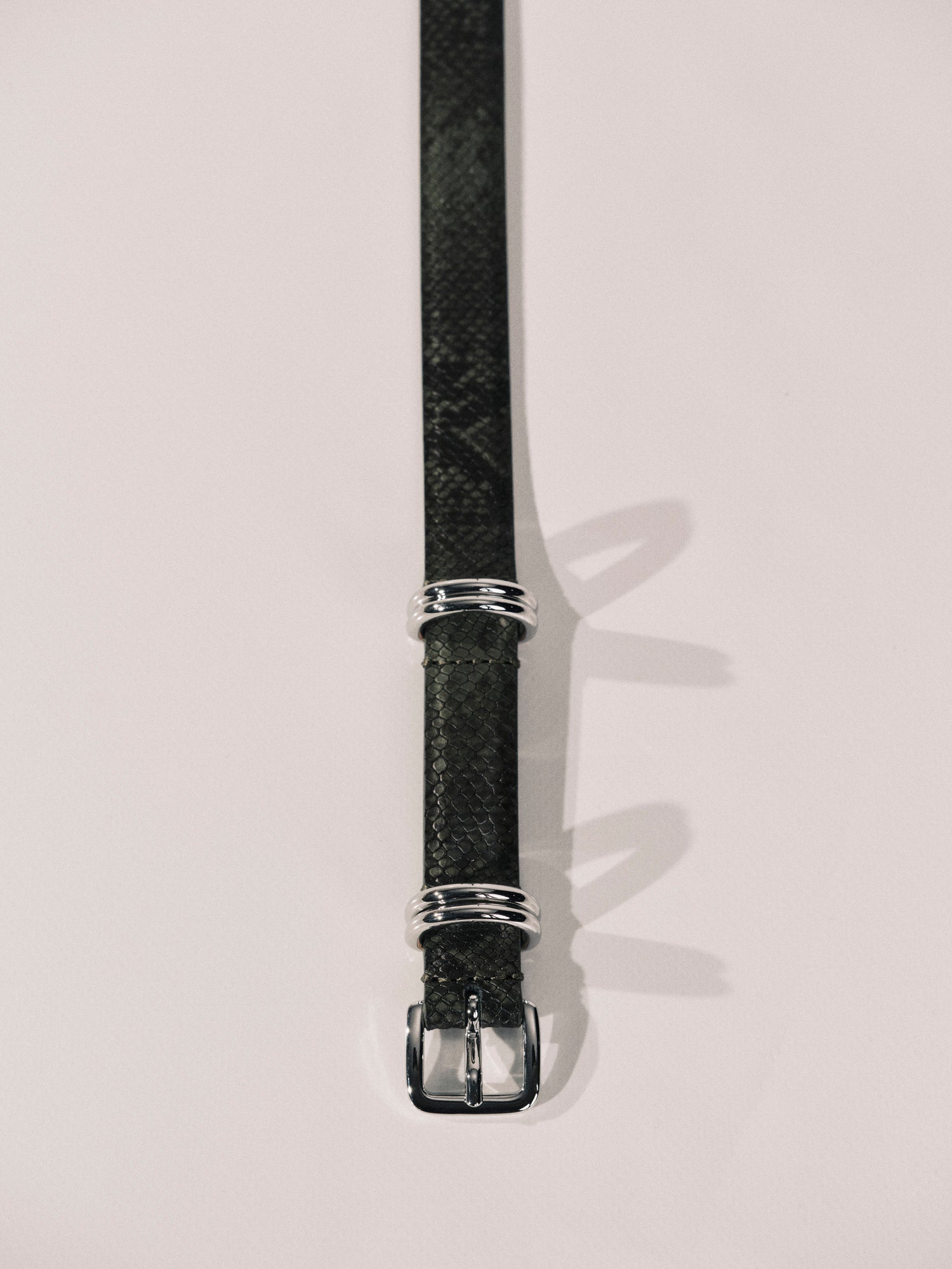 Constance Belt | Green Python & Silver