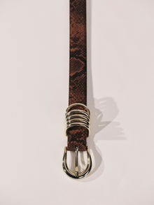 Hollyhock Belt | Brown Python & Pale Gold