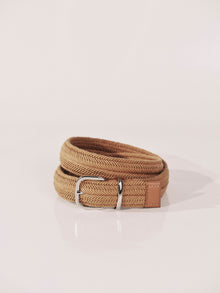 Woven Belt | Tan & Silver