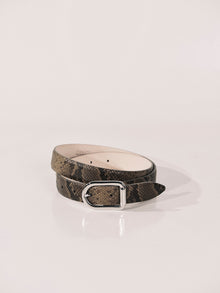 Mija Belt | Neutral Brown Snakeskin & Silver