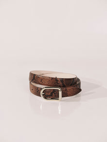 Mija Belt | Brown Python & Pale Gold