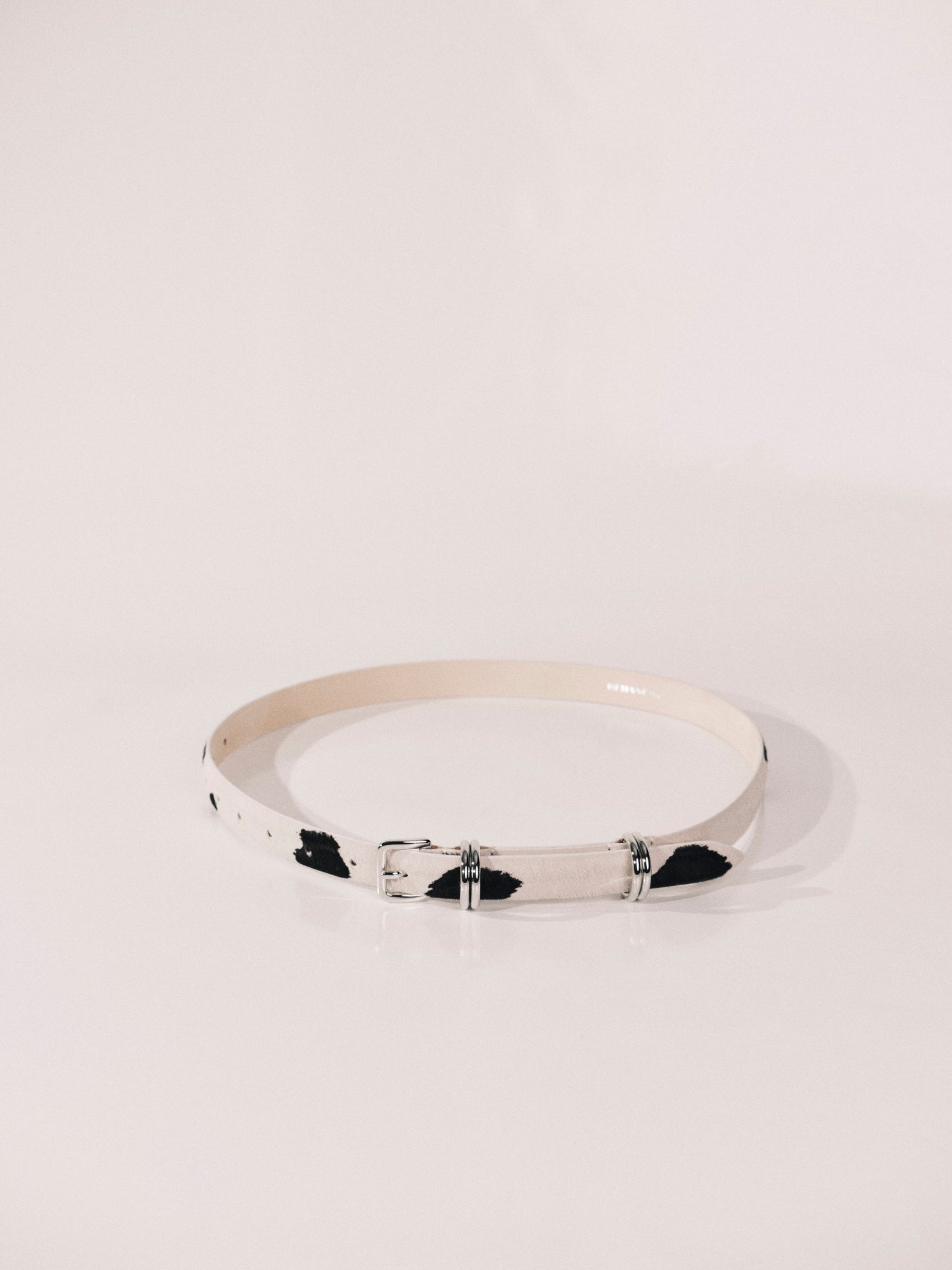 Constance Belt | Black & White Dalmatian & Silver