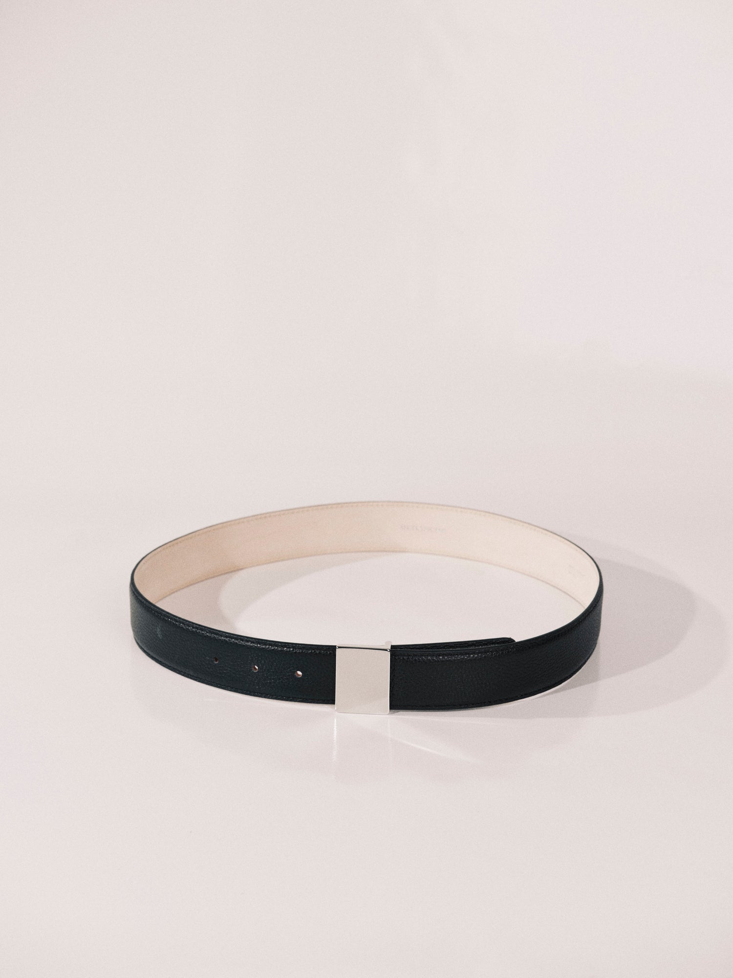 Brandt Pebble Leather Belt | Black & Silver