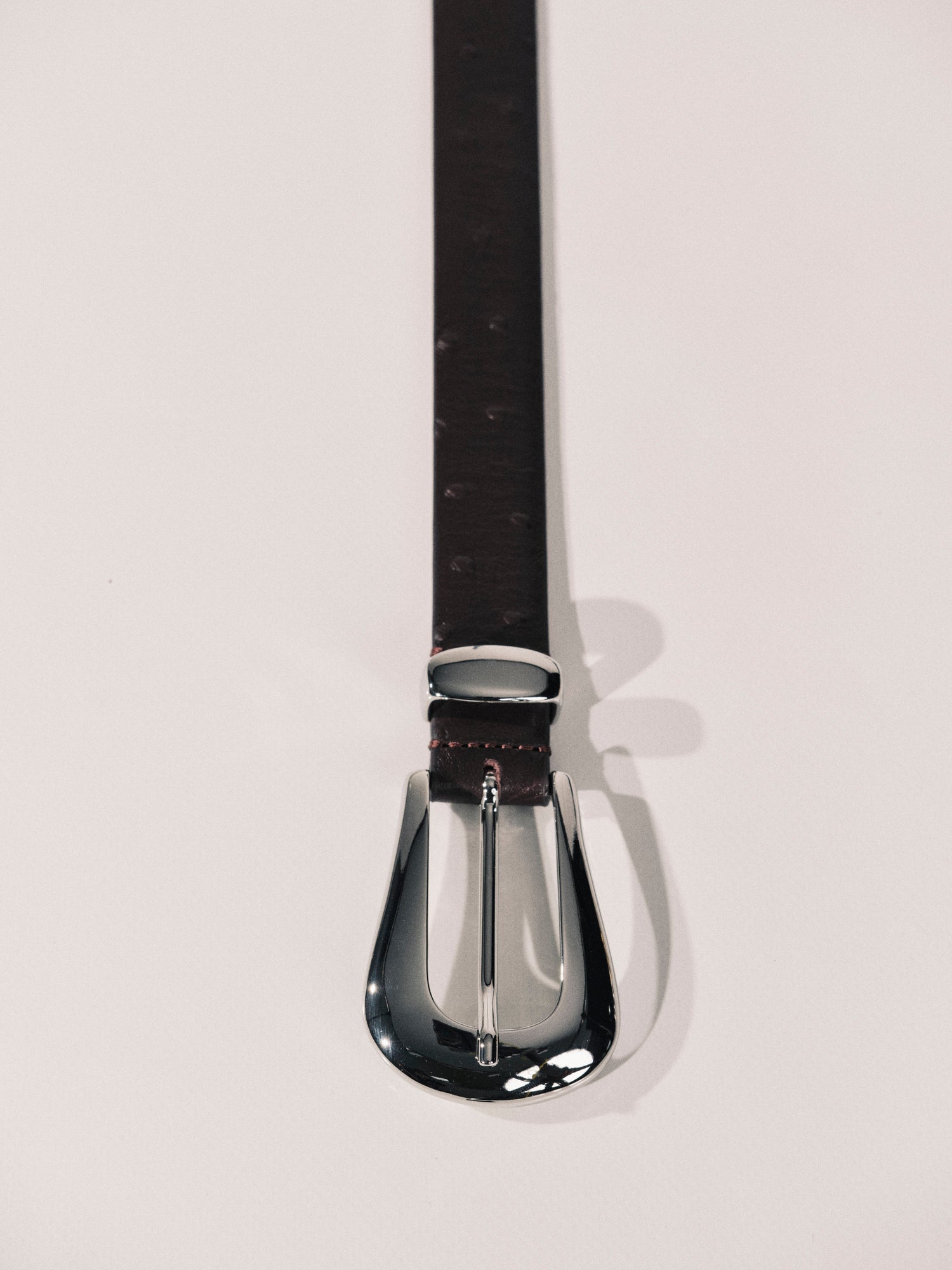 Colette Belt | Plum & Ostrich Silver