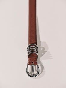Hollyhock Leather Belt | Camel Pebble & Silver