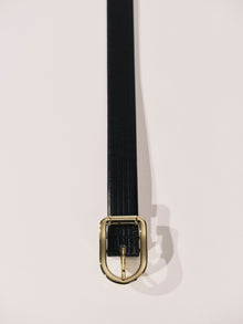 Mija Leather Corduroy Black Gold | Black Leather Corduroy & 24K Gold