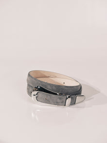 Colette Suede Belt | Fog & Silver